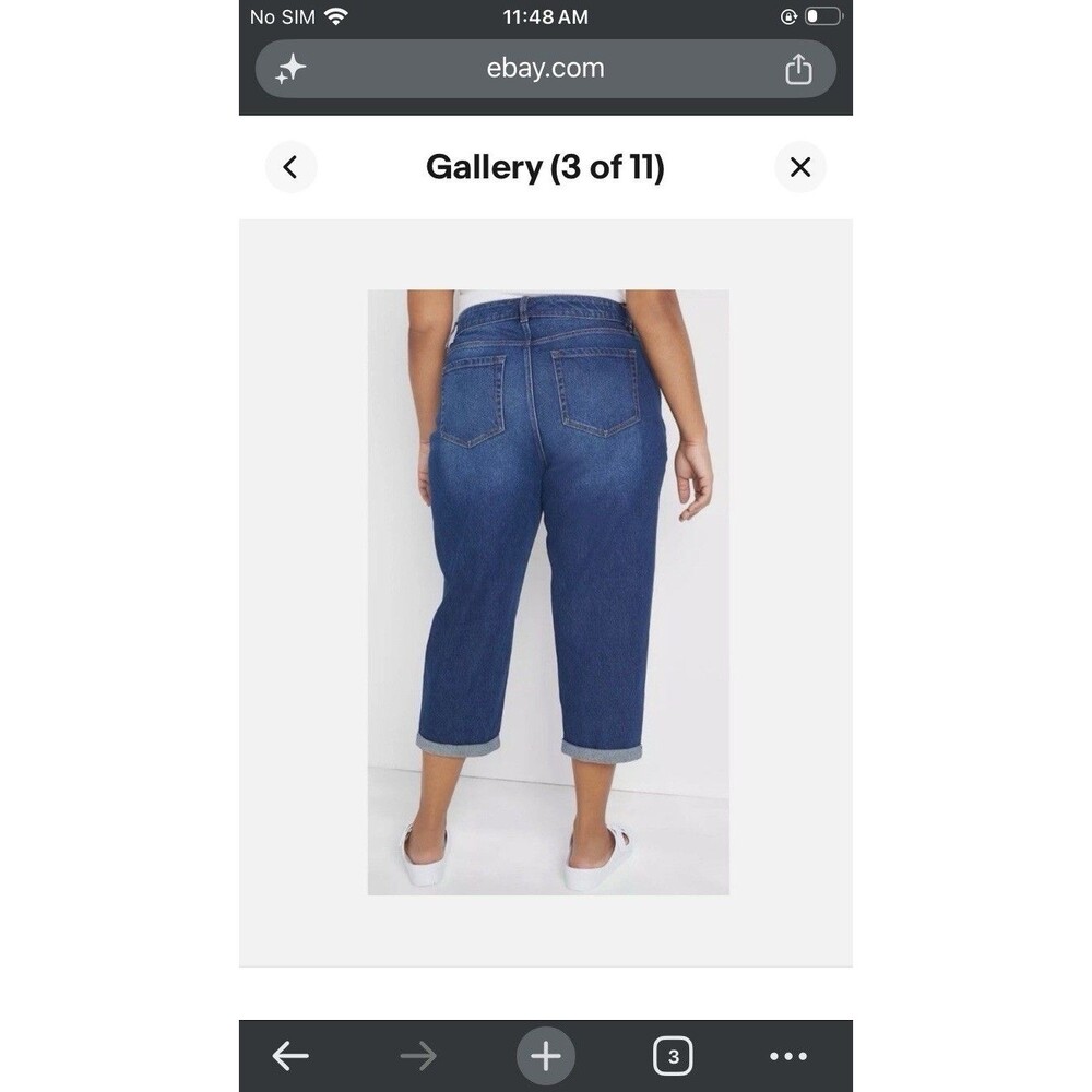 LANE BRYANT Flex Magic Waistband Signature Fit Mid-Rise BF Capri Jeans Size 18 - Picture 4 of 11